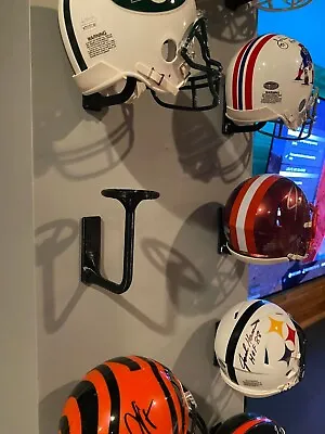 Football Mini Helmet Wall Hanger.  3d Printed From PLA+ Display Holder Mount • $8