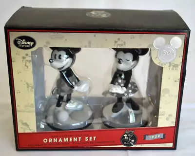 Disney D23 Expo Mickey & Minnie Black & White Anniversary Edition Ornament Set • $69.99