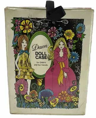 VTG 1970s Topper Toys Dawn & Friends Doll Case Hippie Fashion Flowers W/ Strap • $49.99