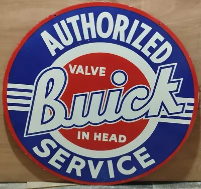 Vintage DSP Authorized Buick Service Gas & Oil Porcelain Enamel Sign. • $800