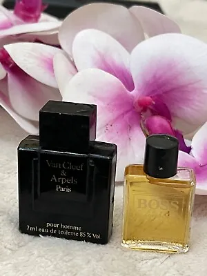 2 Used Miniature Van Cleef & Arpels Pour Homme & Vintage Boss  Men  Perfume  • $60