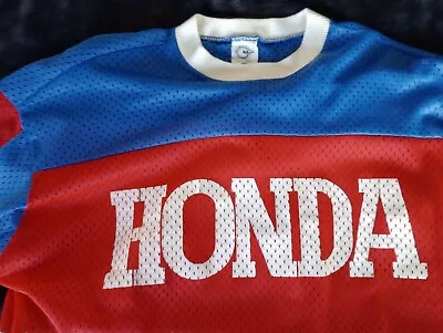 Vintage 80's Honda Team Racing Motocross Long Sleeve Jersey Supercross Size XL • $95