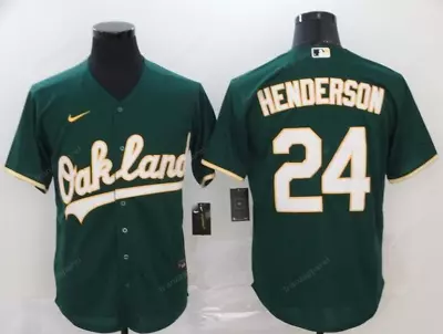 Men’s Rickey Henderson #24 Oakland Athletics Stitched Jersey • $57.99