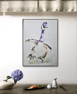 All New Large Original Signed Watercolour Art Painting By Elle Smith Of A Goose • £39