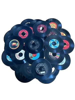 Lot Of 50 Vinyl 7  45 Rpm Records For Arts Crafts & Decorations • $9