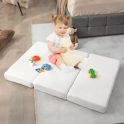 Tri-Fold Pack N Play Mattress Pad Foldable Crib Mattress Soft Memory Foam • $46.99