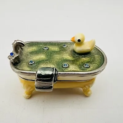 MONET   Rubber Duck In Tub   Collectible Enamel Keepsake Trinket Box • $38.99