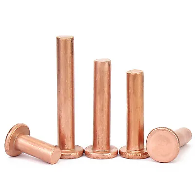 Solid Copper Flat Head Rivets - 1/16  5/64  3/32  1/8  5/32  3/16  1/4  1/3  • $2.55