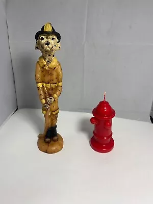 $25 • Buy Vintage 10” Dalmatian Dog Fireman Firefighter Funny And Fire Hydrant Candles