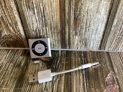 $110 • Buy Ipod Shuffle Silver Grey Square With Charger Cable Tested Working