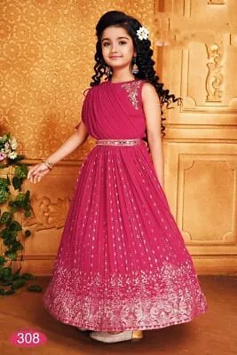 Kids Girls Lehenga Dress Designer Wear Indian Pakistani Lehnga Choli Readymade • $73.92