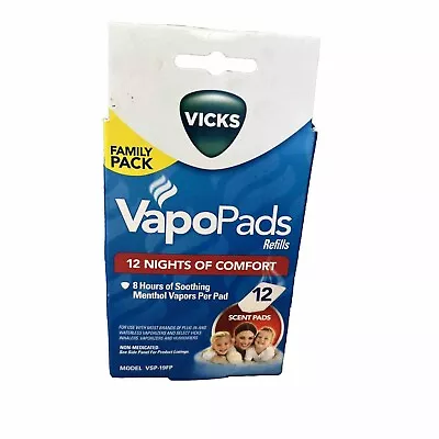 Vicks VapoPads Menthol Vapors Scent Pad Replacements 12 Pack Model VSP-19FP • $12.88