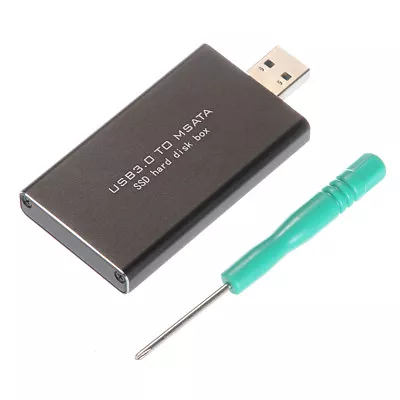 Mini Black USB3.0 TO MSATA SSD Hard Disk Enclosure Adapter Box External HDD Case • $8.78