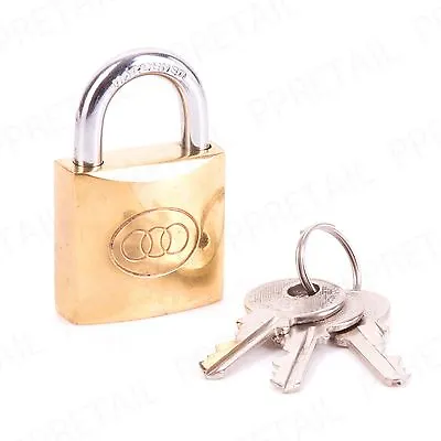 £6.47 • Buy SOLID BRASS PADLOCK 32mm Genuine Tri-Circle Hardened Steel Shackle Security Lock