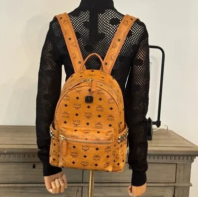 MCM Medium Stark Side Studs Visetos Designer Backpack • $375