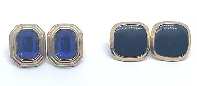 Sarah Coventry Black Stud And Unbranded Royal Blue Earrings • $21.25