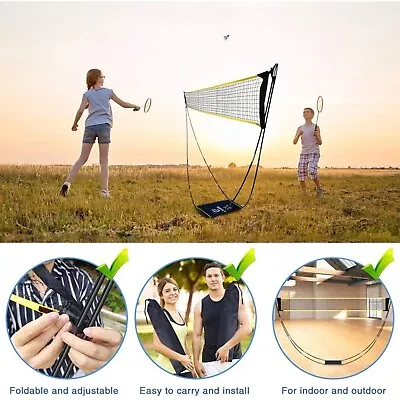 Portable Badminton Training Net Sports Net For Volleyball Badminton Court Beach • $14.16