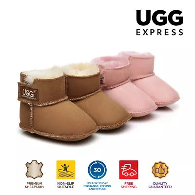 AUSTRALIAN SHEPHERD® UGG Baby Booties Sheepskin Wool Nonslip Toddlers Boots • $35