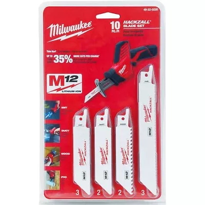 Milwaukee 49-22-0220 10-Piece General Purpose Hackzall Blade Set • $22.95