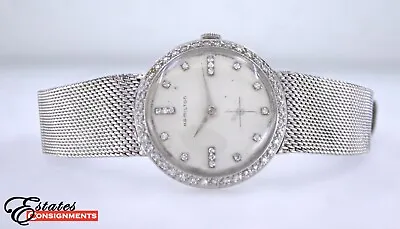 Vintage Hamilton 14k White Gold & Diamonds Cal. 770 Men's Watch • $2995