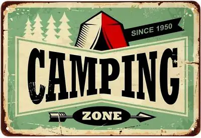 CAMPING ZONE SINCE 1950 Retro/ Vintage Tin Metal Sign Man Cave Wall Home Decor • $12.99