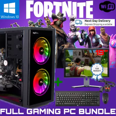 Fast Gaming PC Computer I3 I5 I7 Bundle +1TB HDD 8GB RAM  GTX1050ti • £384.99