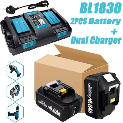 2PCS 6.0Ah BL1830 Battery For Makita 18V Battery BL1860 BL1850B BL1850 18V • $56.59