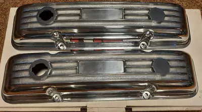 Valve Covers Aluminum Polished NOS Vintage Chevy Small Block SBC 283 327 350 NEW • $399.99