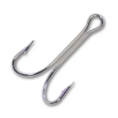 50 Mustad Double Loose Fish Hooks / 7826 / 7825 Size 1 Nickel Finish • $15.37