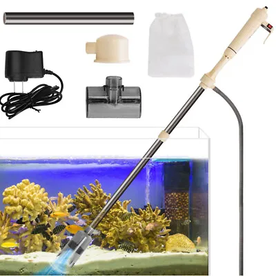 1.5W Electric Aquarium Fish Tank Siphon Pump Vacuum Gravel Water Cleaner Pipe • $21.98