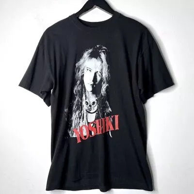 Vintage 1996 X-Japan Band Yoshiki Dahlia Black T Shirt Size L Single Stitch • $115