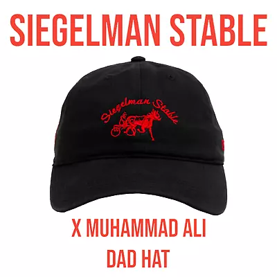 New Siegelman Stable X Muhammad Ali Strapback Dad Hat BLACK/RED OSFM Rare • $89.96