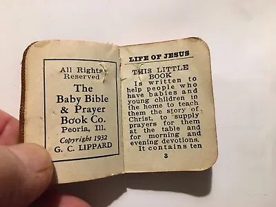 BABY'S BIBLE And PRAYER BOOK The Life Of Jesus By Cecil Carpenter Copyright 1932 • $8.95