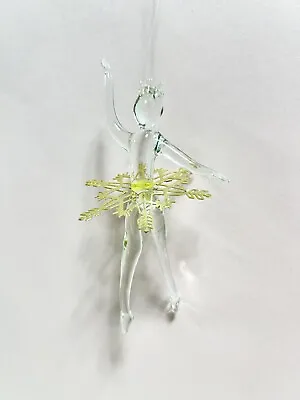 Vintage Christmas Hand Blown Glass Ballerina Snowflake Ornament  • $16