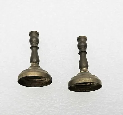 2 Vintage Brass Candlesticks  Miniature Colonial 1950s Dollhouse Or Display • $9.85