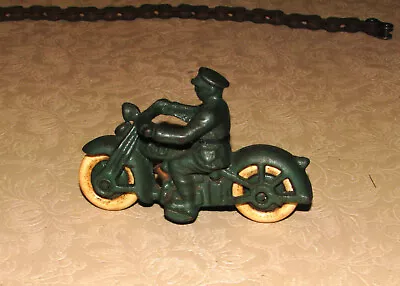 Vintage Xonex Repro 1997 Harley Davidson Cast Iron Motorcycle Green • $44.95