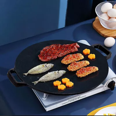 £29.95 • Buy Cast Iron Pancake Pan Non-stick Frying Pot Barbecue Skillet Round Frying Plate