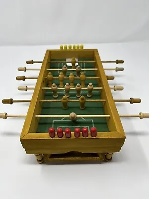 Vintage Hand Made Wood Desk Top Foosball Table Totally Unique Well Made • $29.99