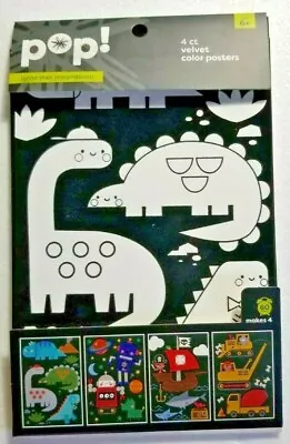 Kid's Crafts Coloring Velvet Posters 4 Count Pack Animals Space Pirate + 6  X 9  • $9.99