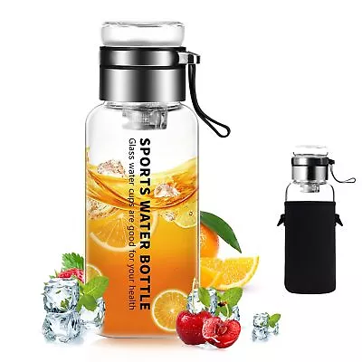 32 Oz Glass Water Bottles - Large Clear Borosilicate Glass Water Bottle With ... • $23.84