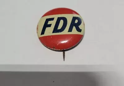 Vintage 1940 Franklin D. Roosevelt FDR Presidential Campaign Button/Pin 7/8  Dia • $14.95