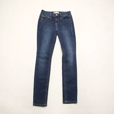 Mudd Women's Juniors Size 3 Blue Skinny Leg Dark Wash Cotton Blend Stretch Jeans • $12.14