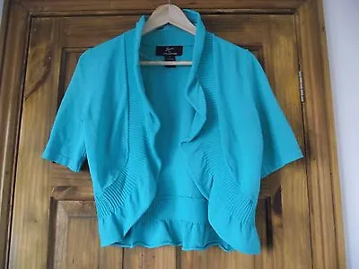 Nina Leonard Jade Green Shrug/cardigan Size S • £10