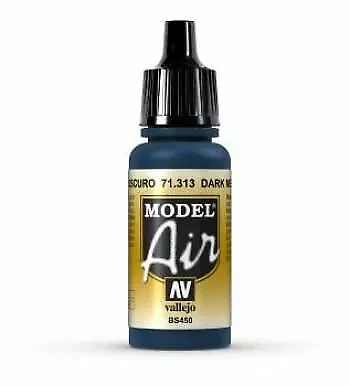 Vallejo Model Air 71313 Dark Mediterranean Blue - 17ml Acrylic Airbrush Paint • £4.59