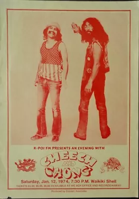 CHEECH AND CHONG HAWAII 1974 Concert Poster • £240.95