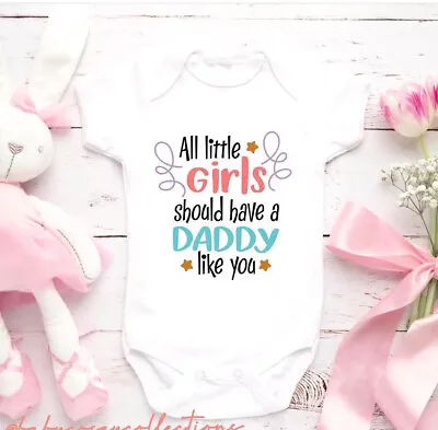 Personalised Baby’s My First Fathers Day Outfit Best Daddy Daddy’s Little Girl • £6.99