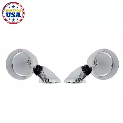 4  Bullet Style Chrome Door Mirror Pair L/r Volkswagen Golf Vw Mk1 Rabbit Jetta • $90.82