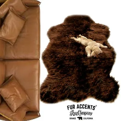 $199.99 • Buy Classic Brown  Bear Skin Shag Rug - Plush Faux Fur - Bonded Suede Lining - USA