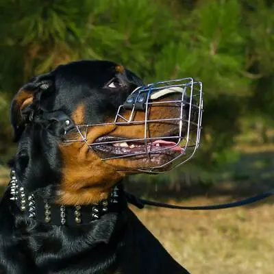 £55.08 • Buy Rottweiler Muzzle For Large Dogs Wire Basket Soft Padded Wire Cage UK Bestseller