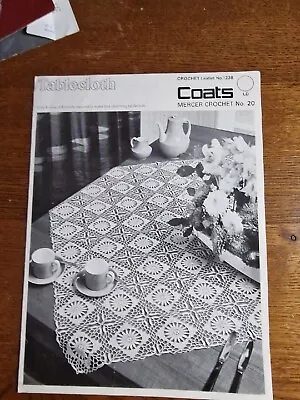 Crochet Pattern - Tablecloth -  Mercer-Crochet - Leaflet No 1238 - J P Coats • £4.99